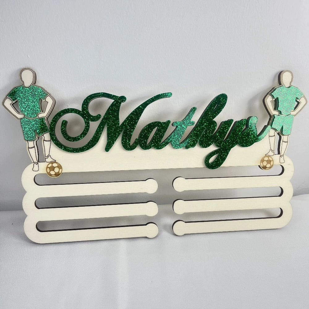 Porte médailles en bois personnalisé Laurie Déco et lumières