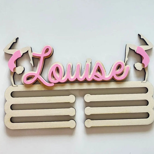 Porte médailles en bois personnalisé Laurie Déco et lumières