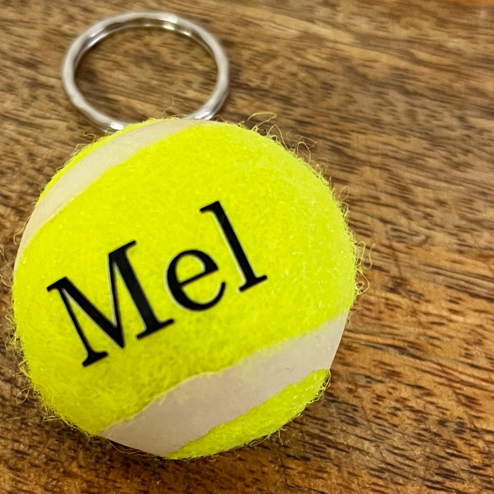 porte cle balle de tennis personnalisable prenom melanie