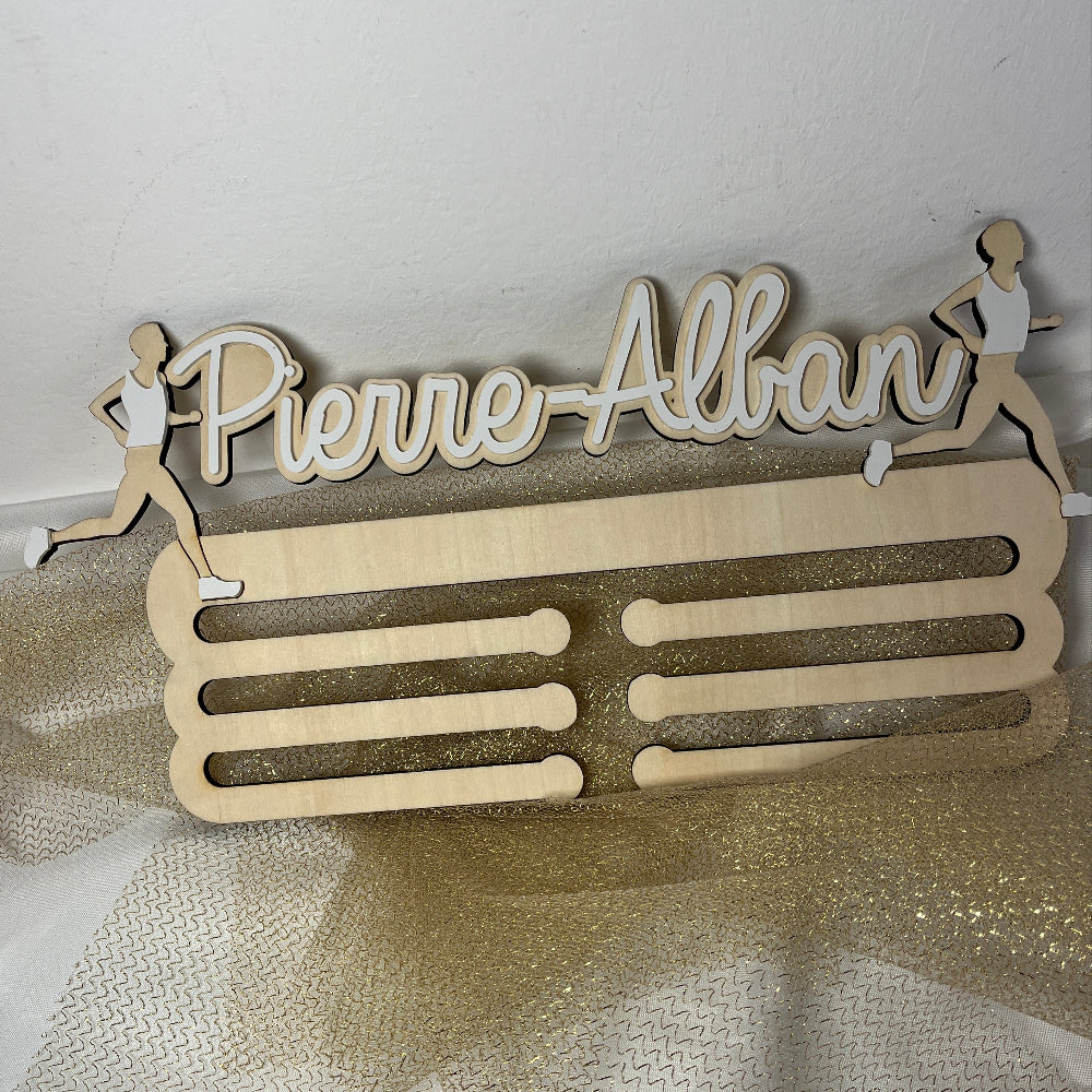 porte medaille running blanc