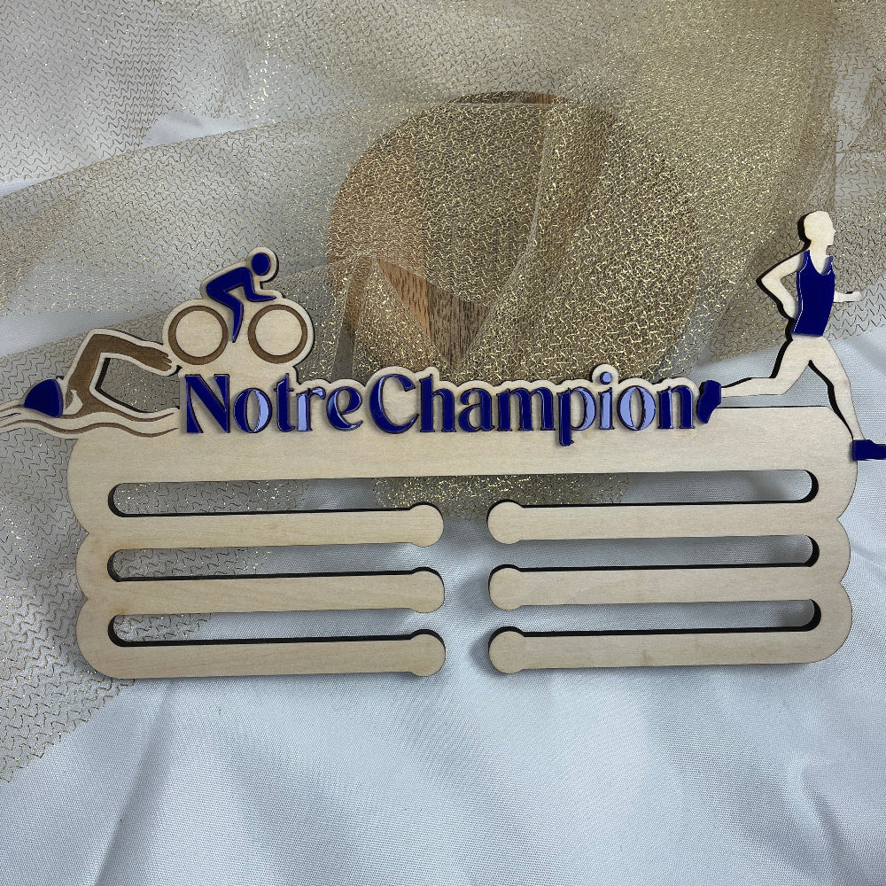 porte medaille triathlon champion