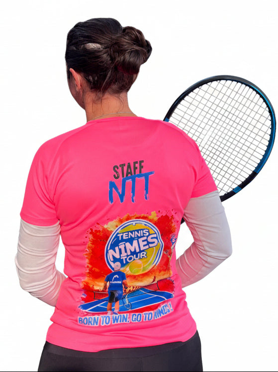 tshirt staff nimes tennis tour rose