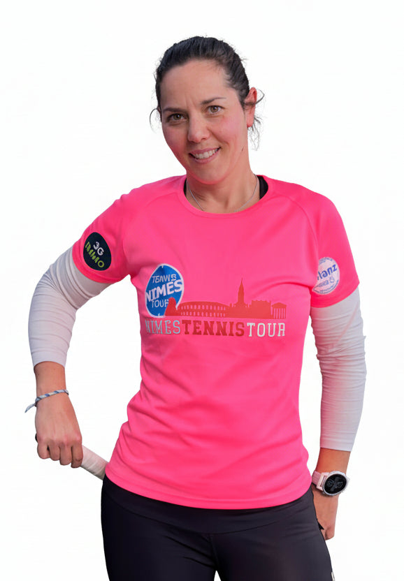 tshirt staff nimes tennis tour rose femme